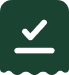 Approved checkmark symbol with underline